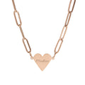 Engraved Heart Paperclip Necklace — Personalized Name Pendant